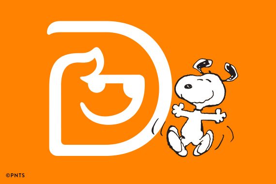 Dogtopia logo and Snoopy