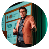 Dogtopia CEO Neil Gill on stage