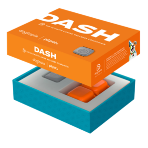 DASH activity monitor box open to view the product inside