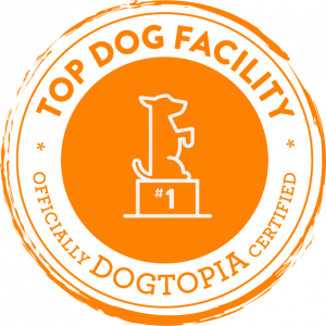 Top Dog Facility, Officially Dogtopia Certified Badge